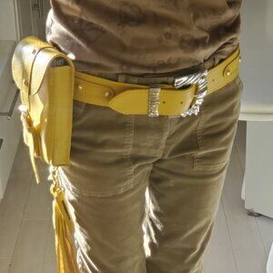 🌻Brand New YELLOW LEATHER RIG SERIES BELT + PHONE HOLSTER